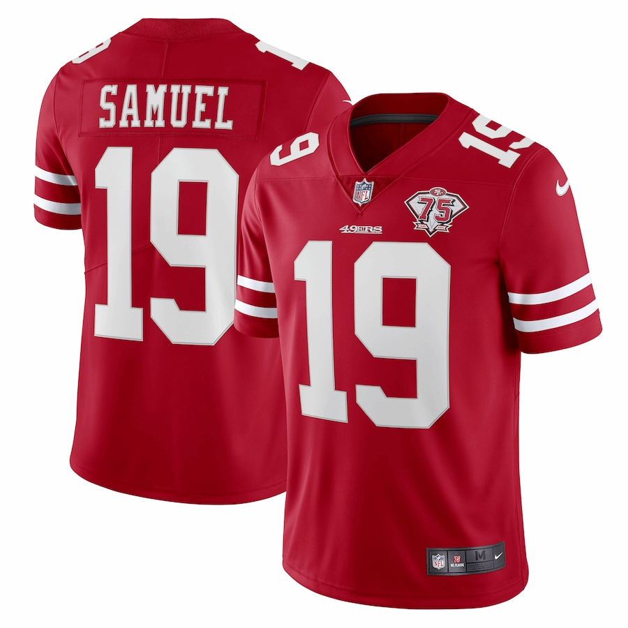 Men's San Francisco 49ers Deebo Samuel Nike White 75th Anniversary 2nd Alternate Vapor Limited Jersey