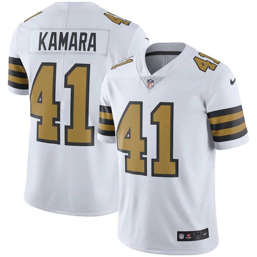 Men's New Orleans Saints Alvin Kamara Nike White Vapor Untouchable Color Rush Limited Player Jersey