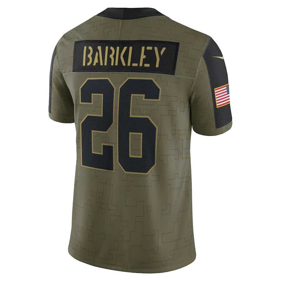 Men's New York Giants Saquon Barkley Nike Olive 2021 Salute To Service Limited Player Jersey