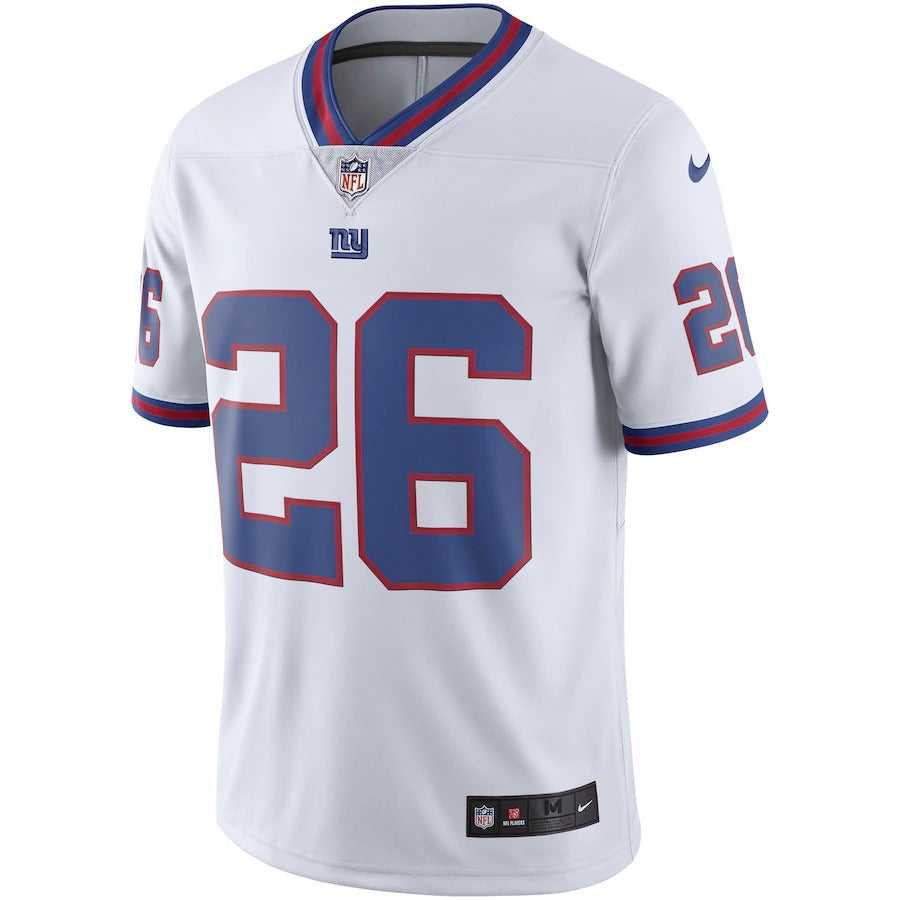 Men's New York Giants Saquon Barkley Nike White Color Rush Limited Jersey