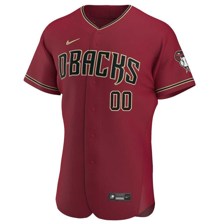 Men's Arizona Diamondbacks Nike Crimson Alternate Authentic Custom Jersey