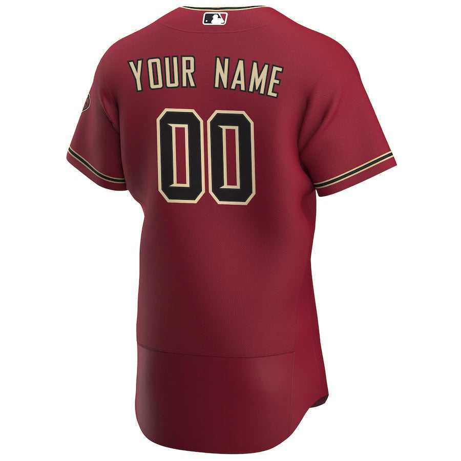 Men's Arizona Diamondbacks Nike Crimson Alternate Authentic Custom Jersey