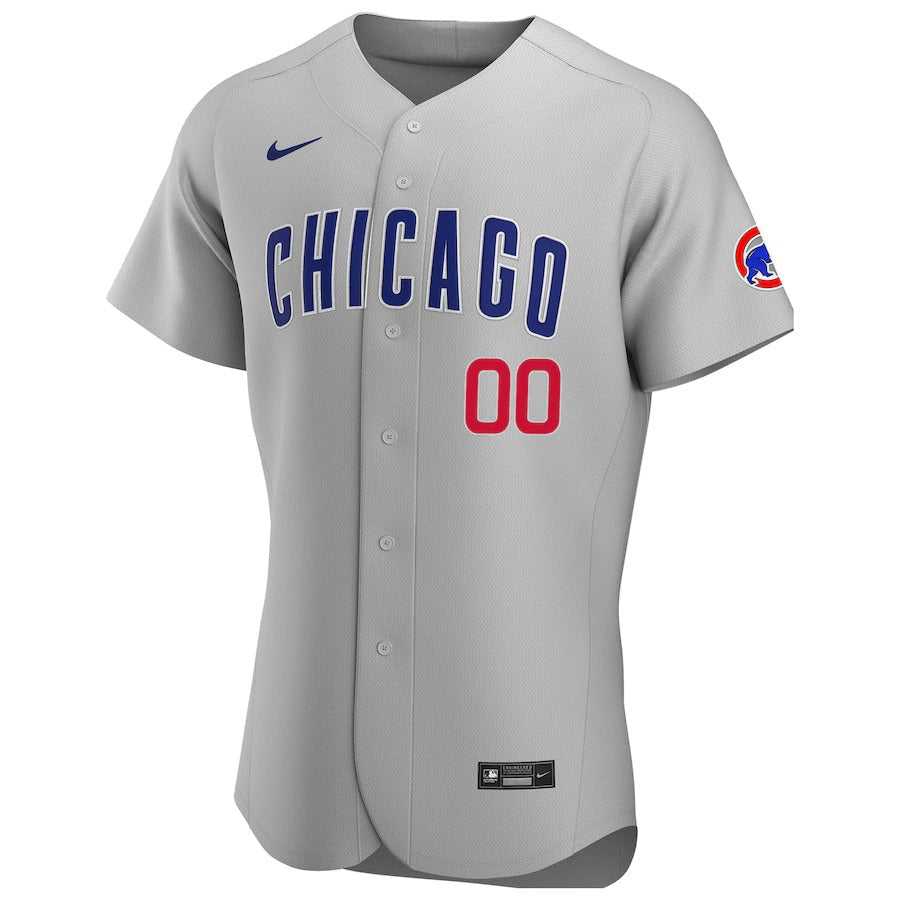 Men's Chicago Cubs Nike Gray Road Authentic Custom Jersey