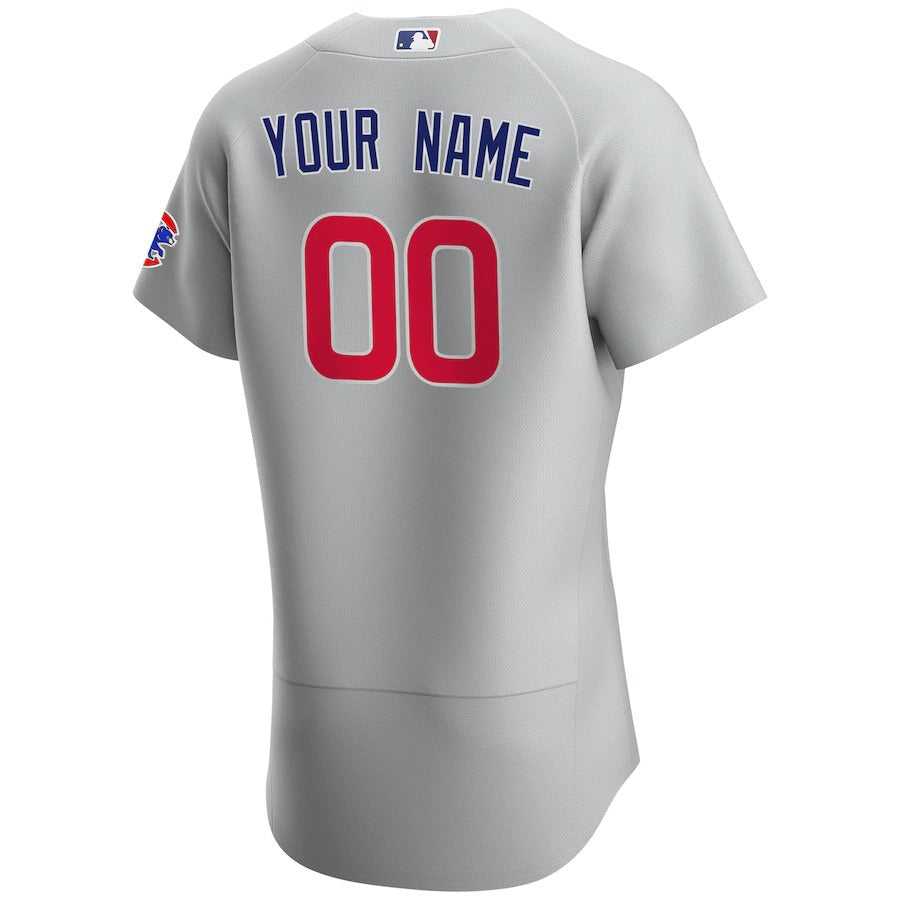 Men's Chicago Cubs Nike Gray Road Authentic Custom Jersey
