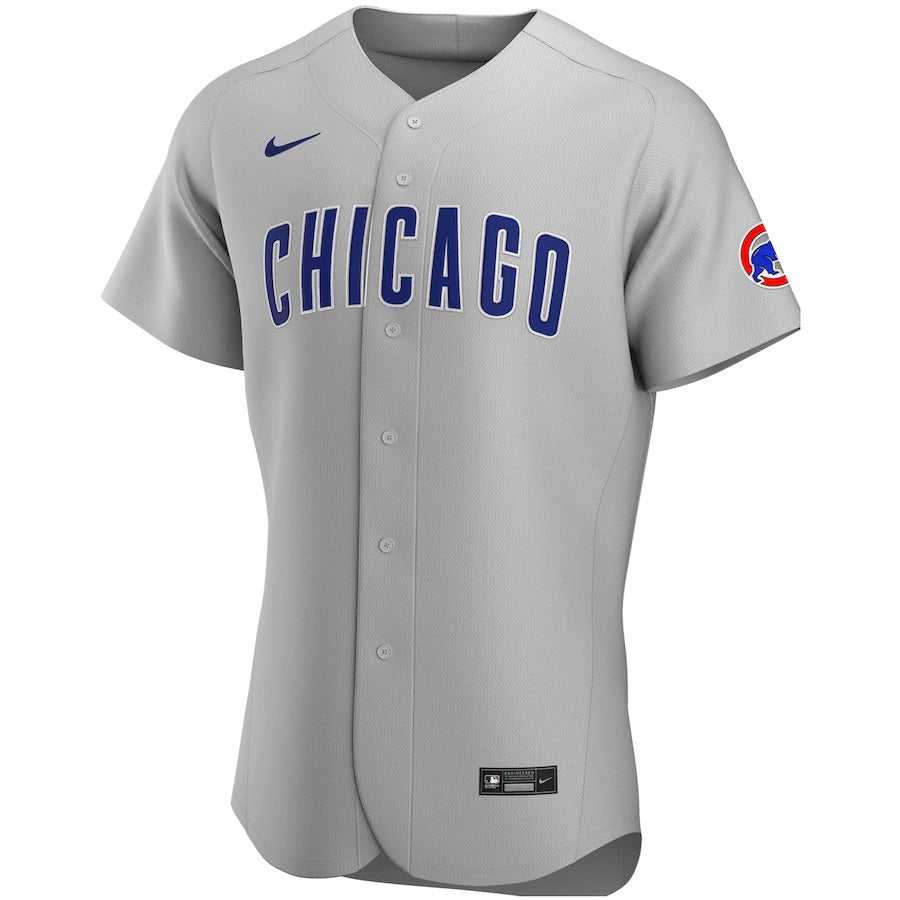 Men's Chicago Cubs Nike Gray Road Authentic Team Jersey