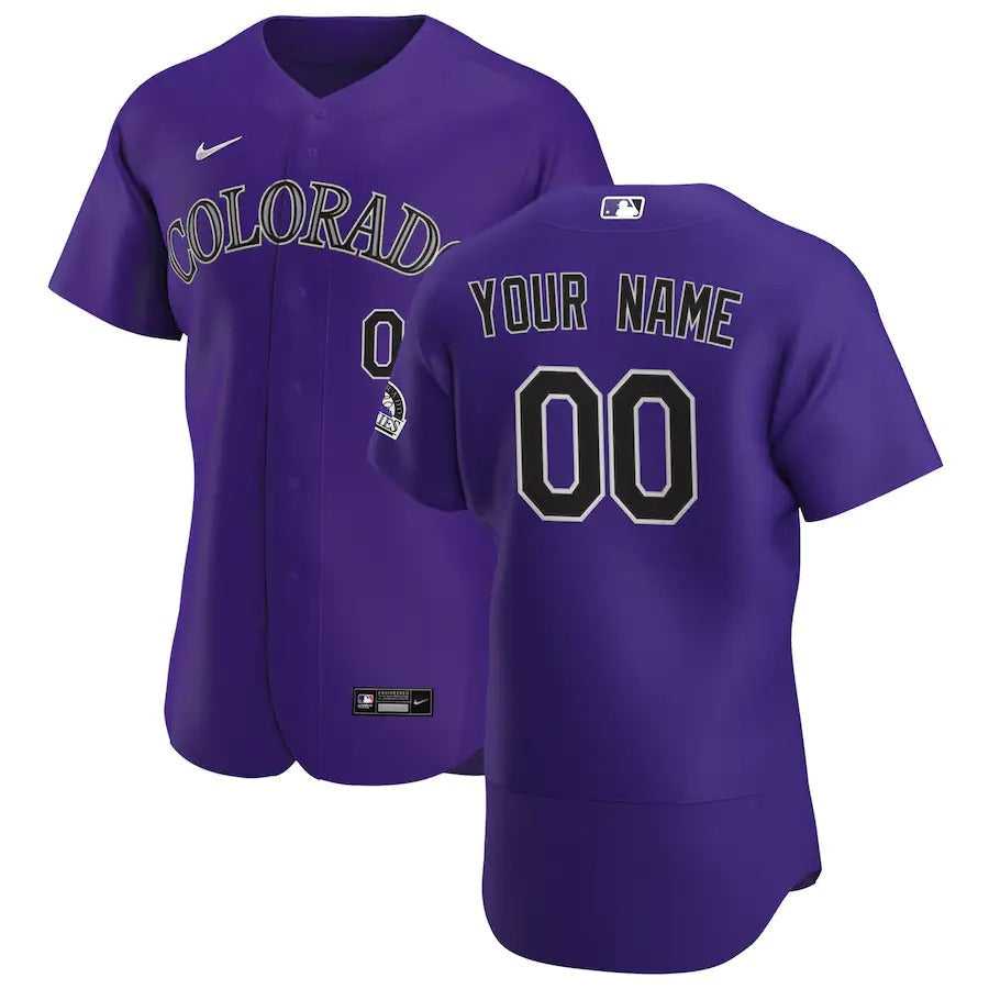 Men's Colorado Rockies Nike Purple Alternate Authentic Custom Jersey