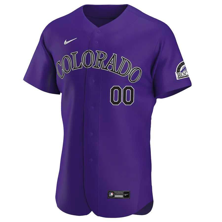Men's Colorado Rockies Nike Purple Alternate Authentic Custom Jersey