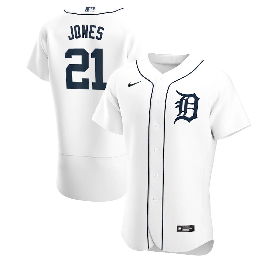 Men's Detroit Tigers Jacoby Jones Nike White Home Authentic Player Jersey
