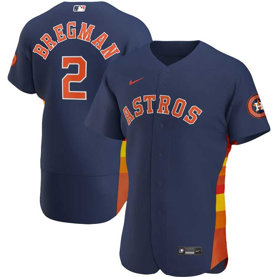 Men's Houston Astros Alex Bregman Nike Navy Alternate Authentic Player Jersey