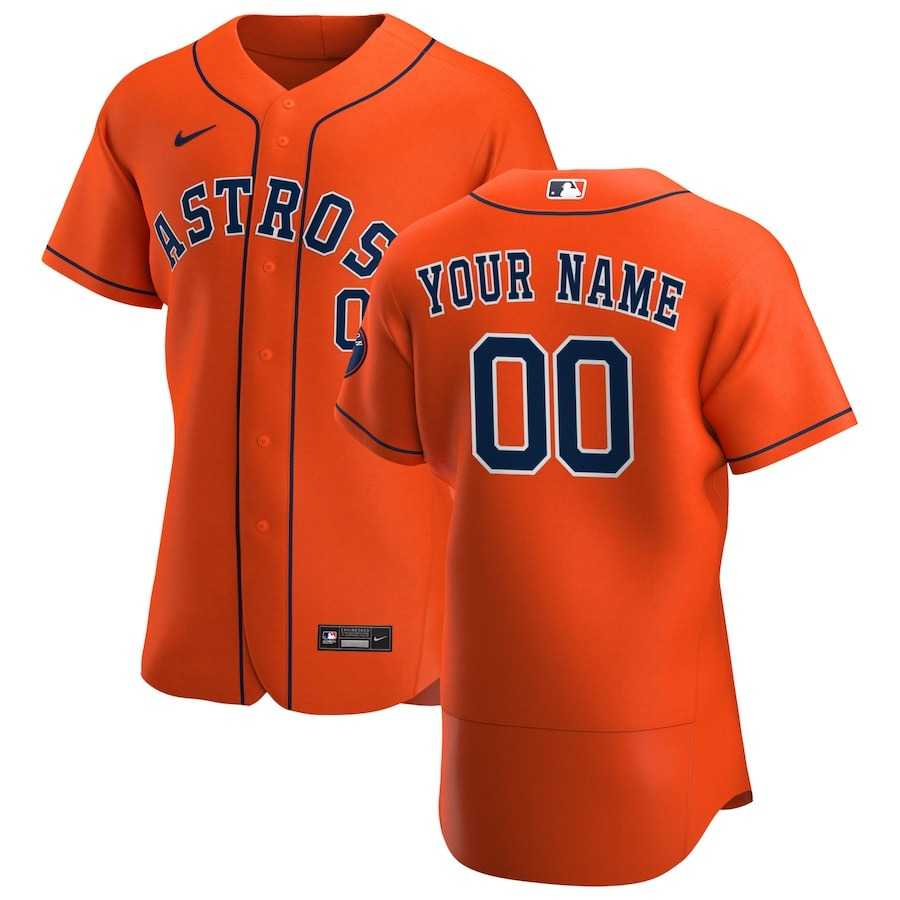 Men's Houston Astros Nike Orange Alternate Authentic Custom Jersey