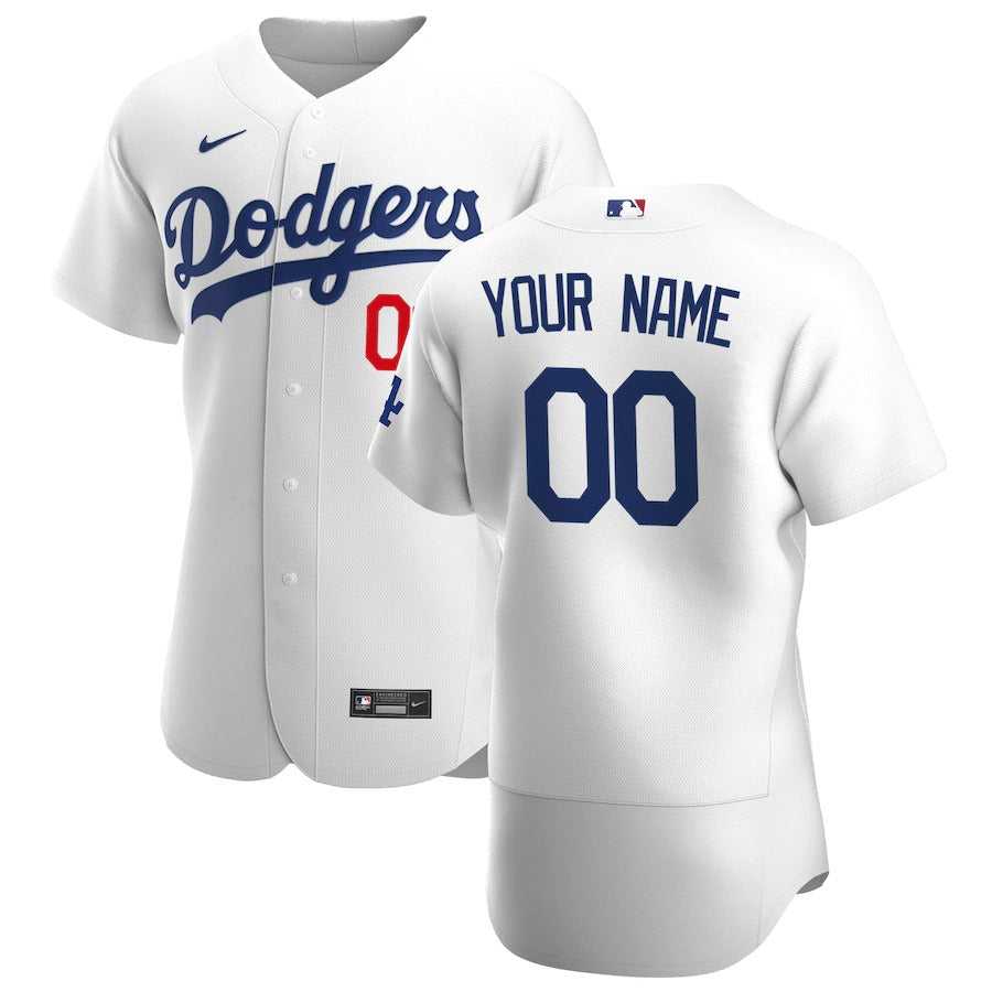 Men's Los Angeles Dodgers Nike White Home Authentic Custom Patch Jersey