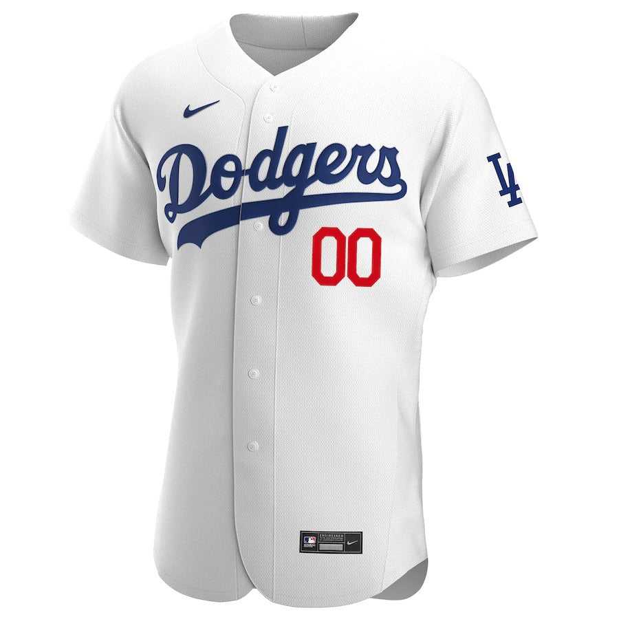 Men's Los Angeles Dodgers Nike White Home Authentic Custom Patch Jersey