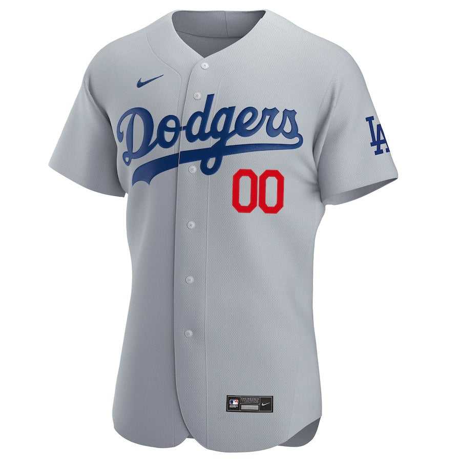 Men's Los Angeles Dodgers Nike Gray Alternate Authentic Custom Patch Jersey