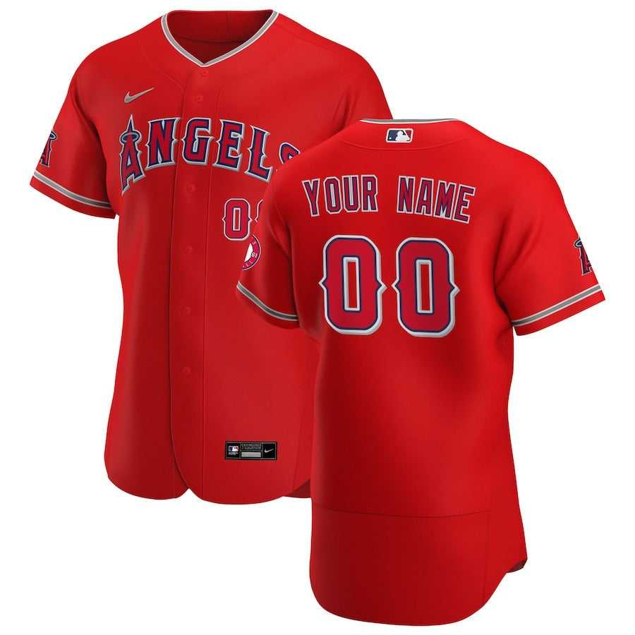 Men's Los Angeles Angels Nike Scarlet Alternate Authentic Custom Jersey