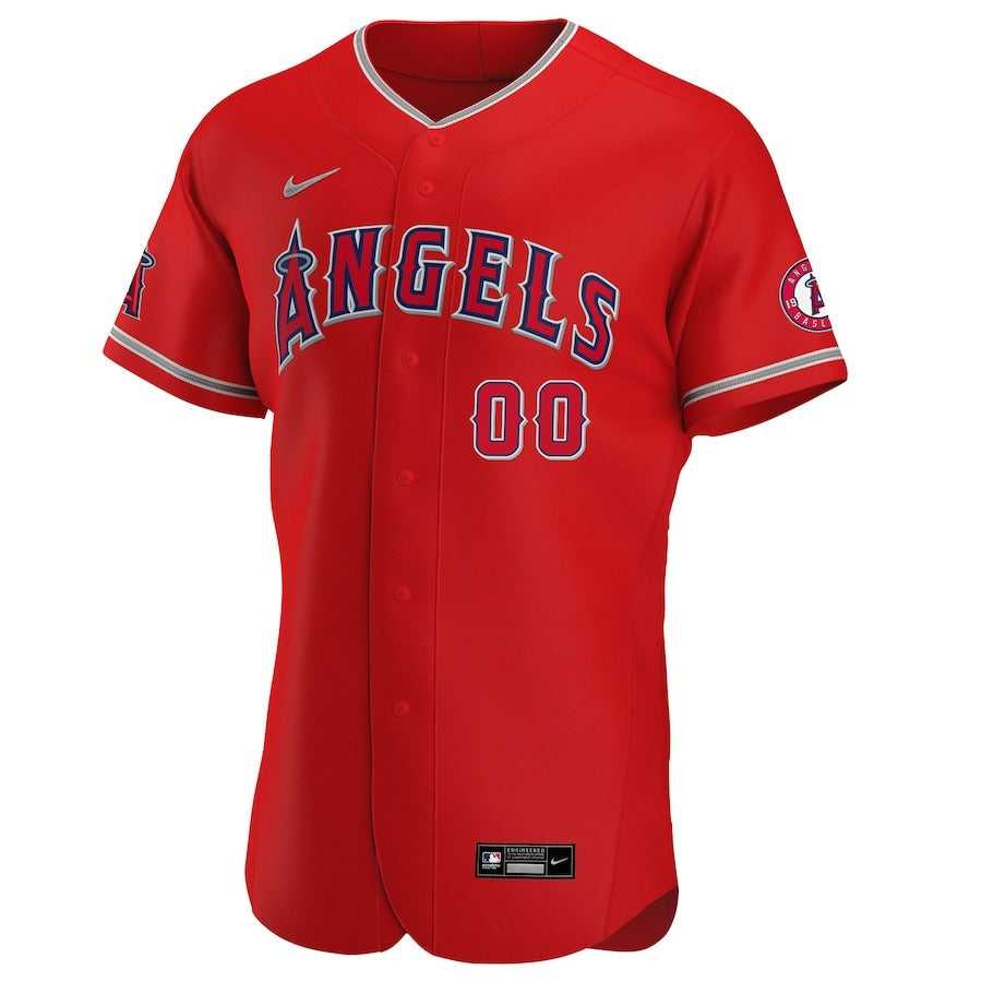 Men's Los Angeles Angels Nike Scarlet Alternate Authentic Custom Jersey