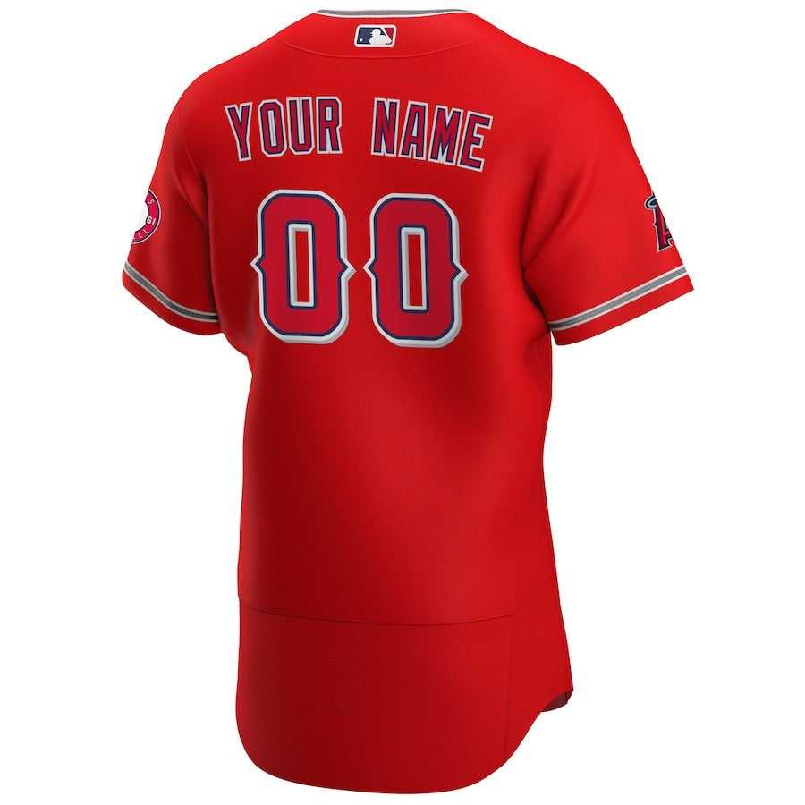 Men's Los Angeles Angels Nike Scarlet Alternate Authentic Custom Jersey
