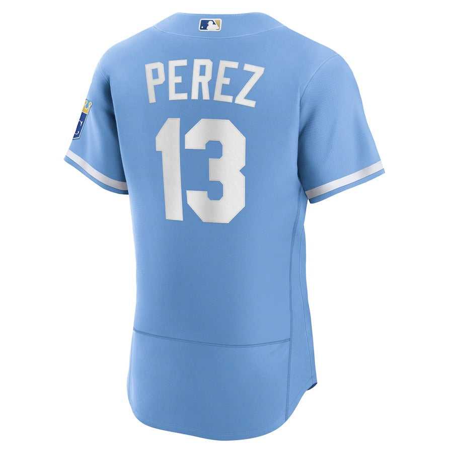 Men's Kansas City Royals Salvador Pérez Nike Light Blue 2022 Alternate Authentic Player Jersey