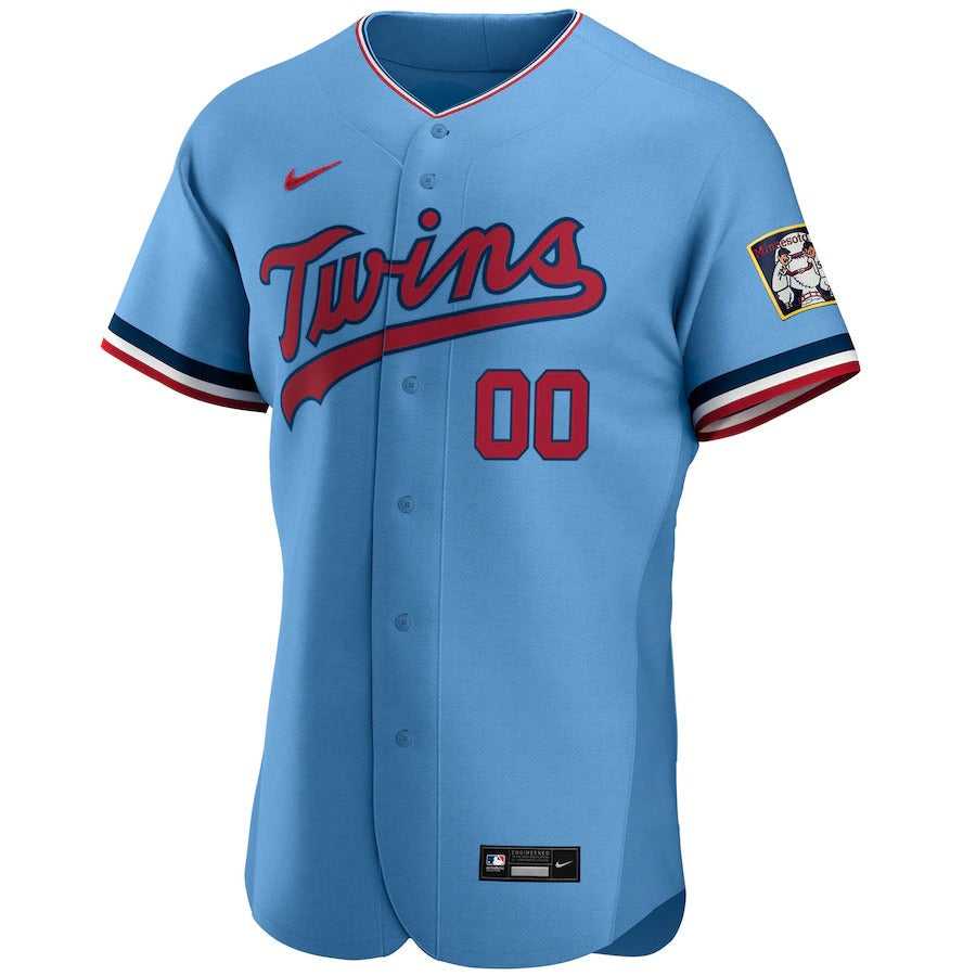 Men's Minnesota Twins Nike Powder Blue Alternate Authentic Custom Patch Jersey