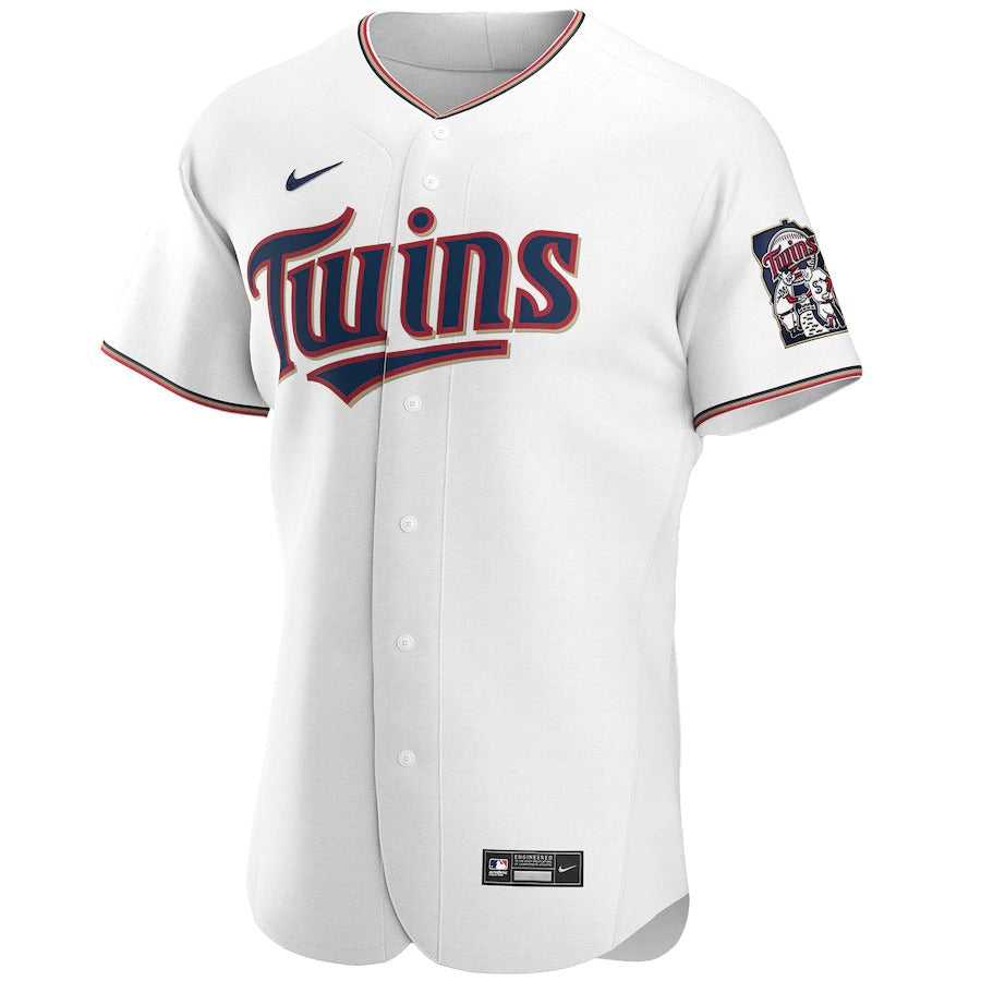 Men's Minnesota Twins Nike White Home Authentic Custom Patch Jersey