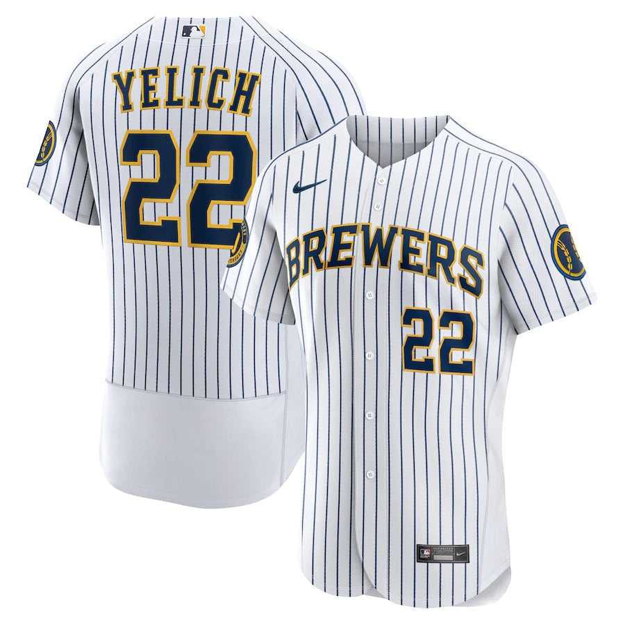 Men's Milwaukee Brewers Christian Yelich Nike White Alternate Authentic Player Jersey