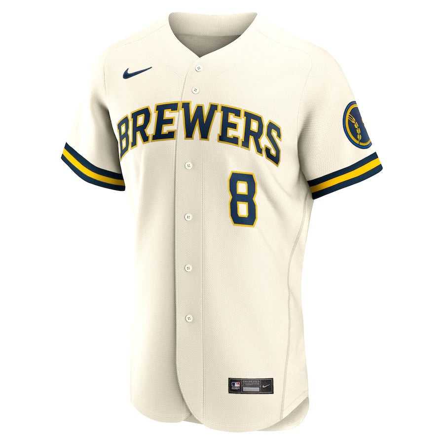 Men's Milwaukee Brewers Ryan Braun Nike Cream Home Authentic Player Jersey
