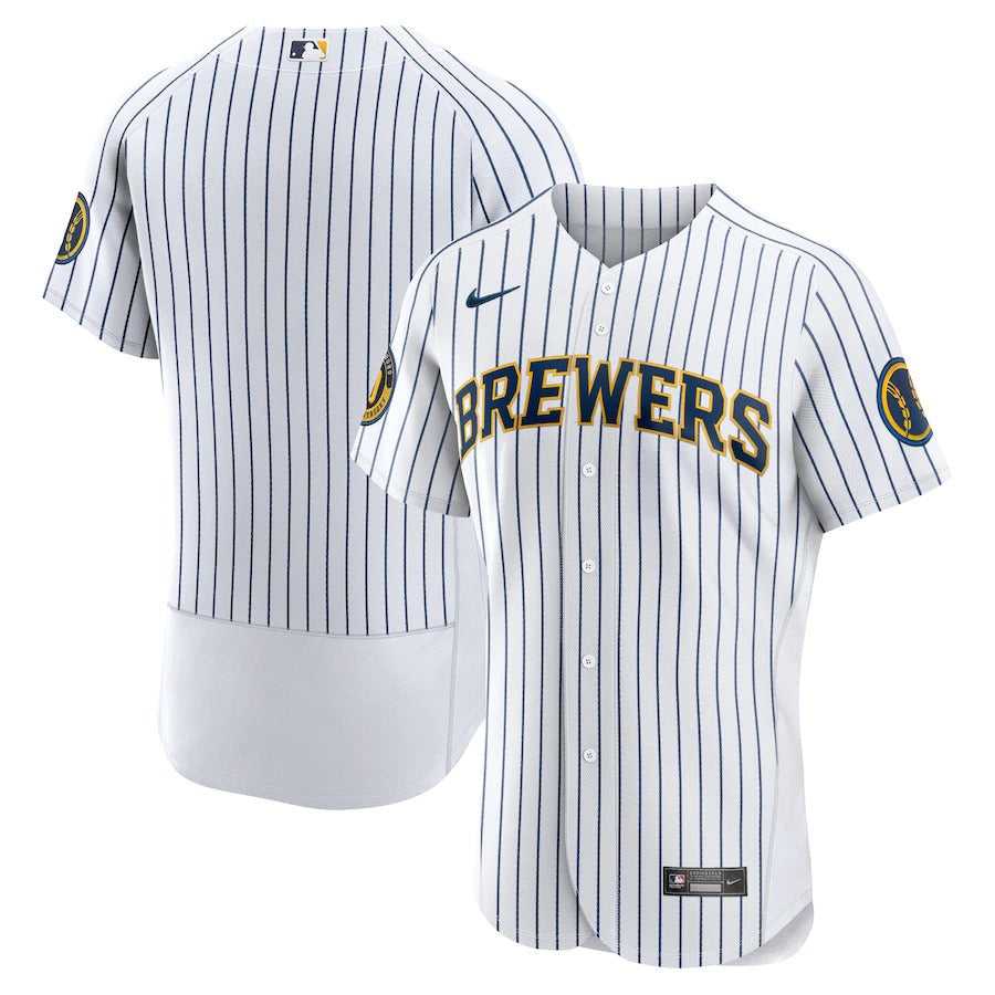 Men's Milwaukee Brewers Nike White Alternate Authentic Team Jersey