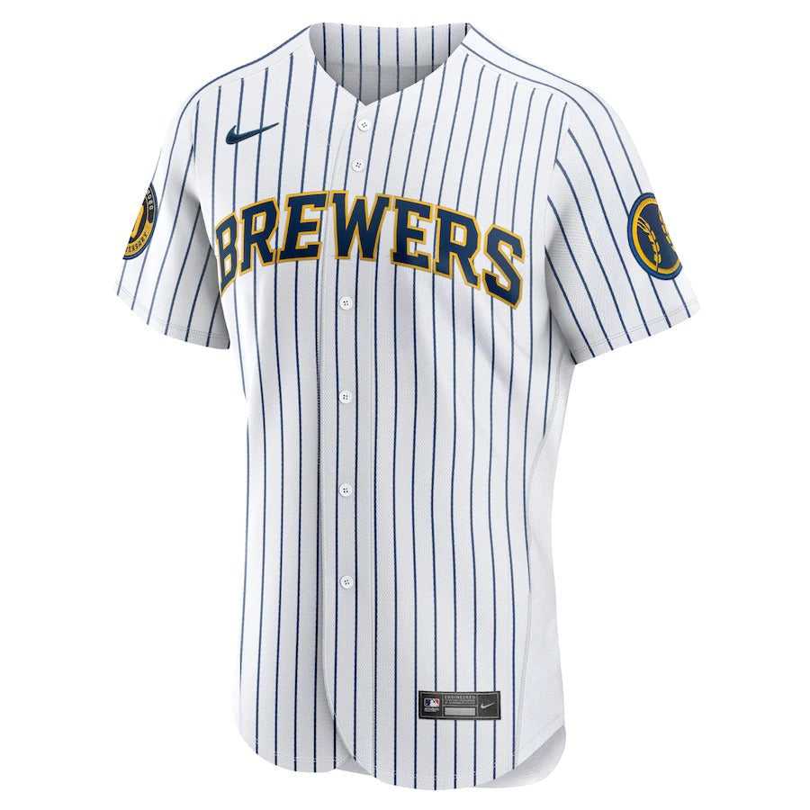 Men's Milwaukee Brewers Nike White Alternate Authentic Team Jersey