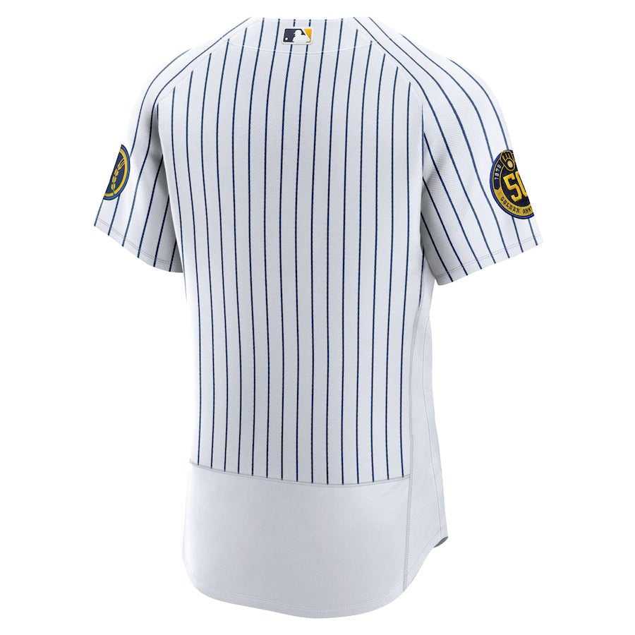 Men's Milwaukee Brewers Nike White Alternate Authentic Team Jersey