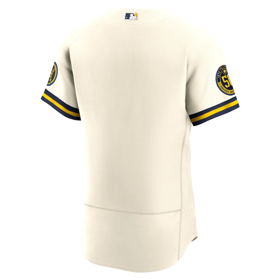 Men's Milwaukee Brewers Nike Cream Home Authentic Team Jersey