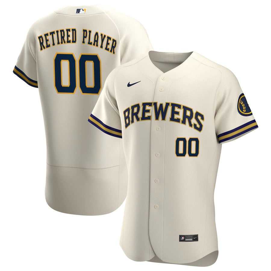 Men's Milwaukee Brewers Nike Cream Home Pick-A-Player Retired Roster Authentic Jersey