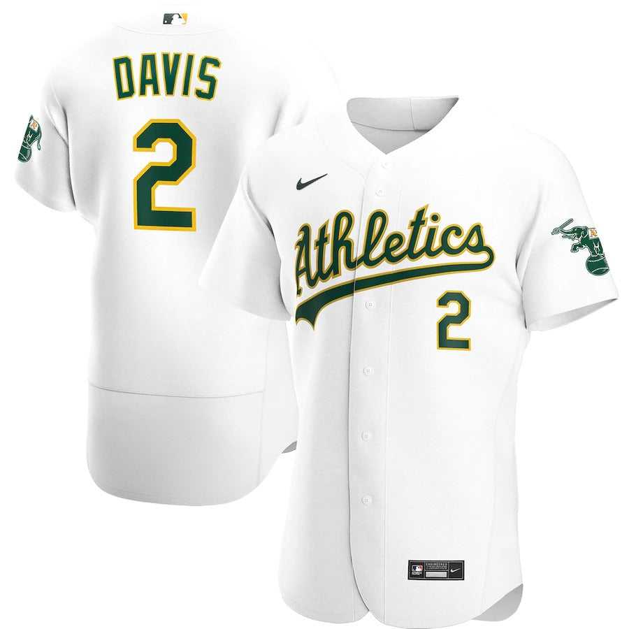 Men's Oakland Athletics Khris Davis Nike White Home Authentic Player Jersey