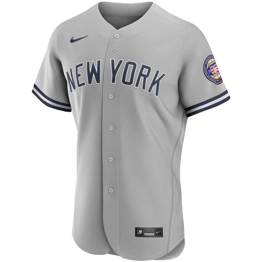 Men's New York Yankees Derek Jeter Nike Gray 2020 Hall of Fame Induction Road Authentic Player Jersey