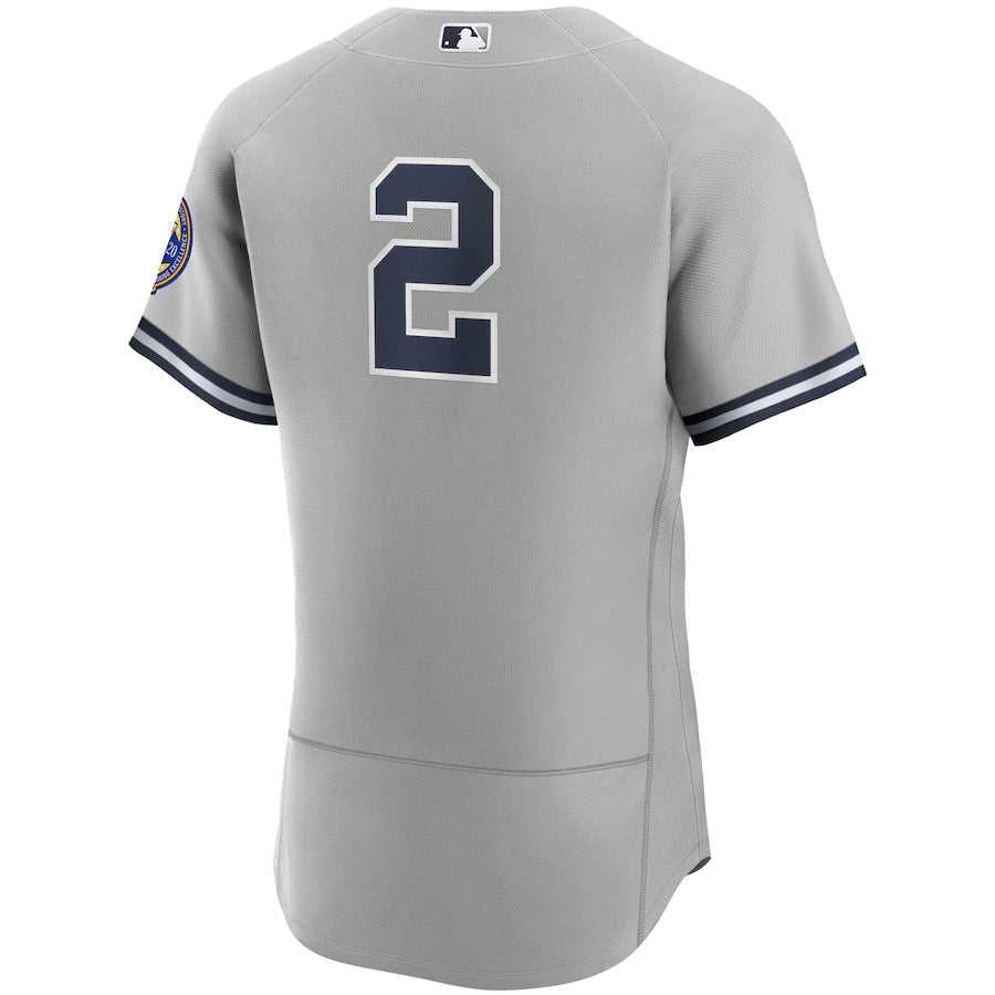 Men's New York Yankees Derek Jeter Nike Gray 2020 Hall of Fame Induction Road Authentic Player Jersey
