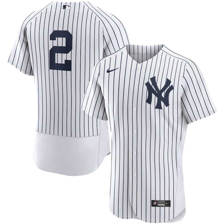 Men's New York Yankees Derek Jeter Nike White/Navy Home Authentic Player Jersey