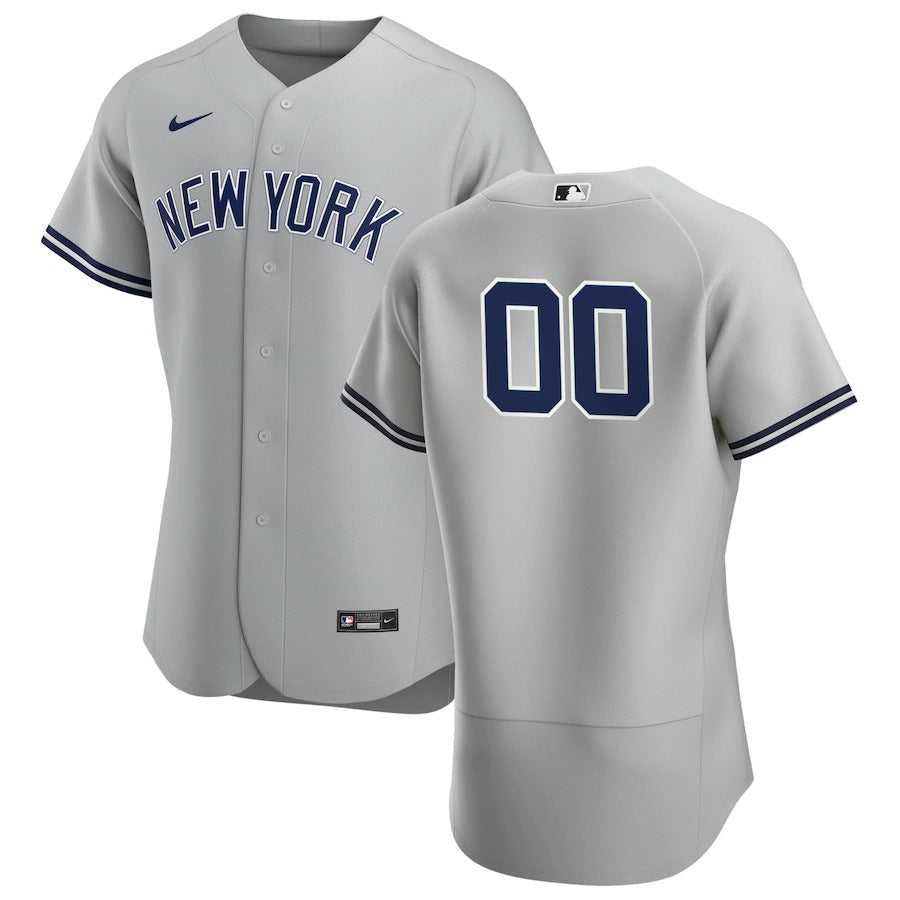 Men's New York Yankees Nike Gray Road Authentic Custom Jersey