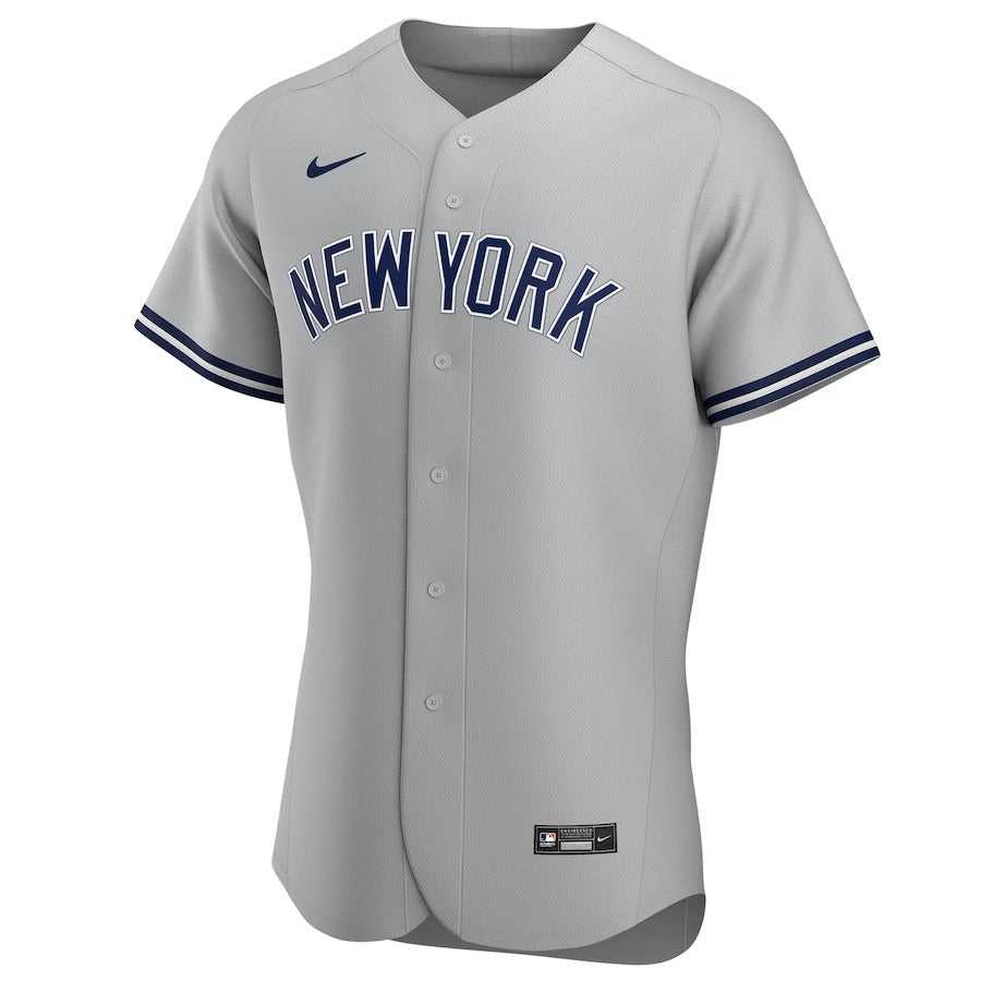 Men's New York Yankees Nike Gray Road Authentic Custom Jersey