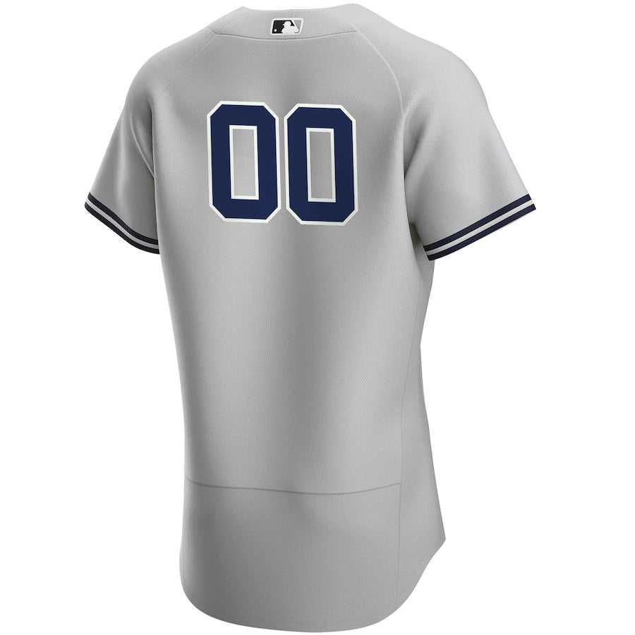 Men's New York Yankees Nike Gray Road Authentic Custom Jersey