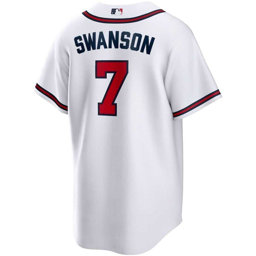 Men's Atlanta Braves Dansby Swanson Nike White Home Replica Player Name Jersey