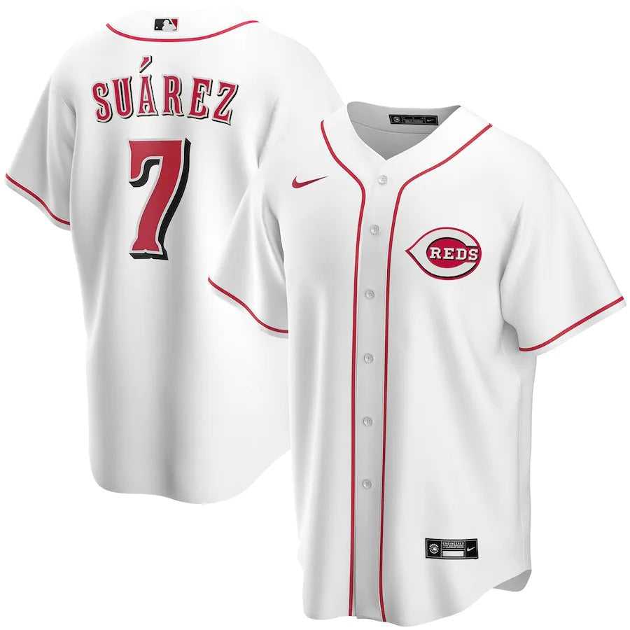 Men's Cincinnati Reds Eugenio Suarez Nike White Home Replica Player Name Jersey