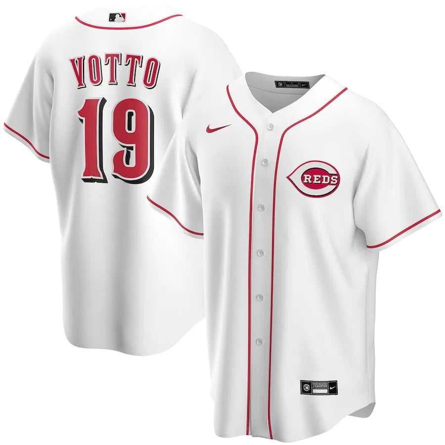 Men's Cincinnati Reds Joey Votto Nike White Home Replica Player Name Jersey