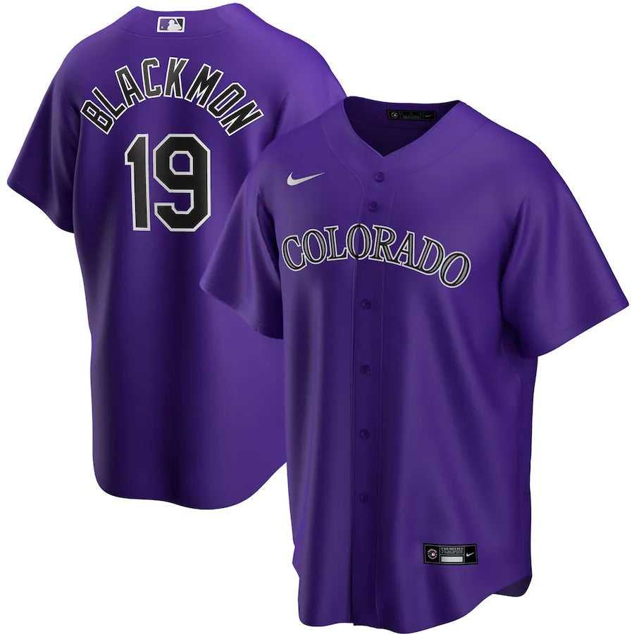 Men's Colorado Rockies Charlie Blackmon Nike Purple Alternate Replica Player Name Jersey