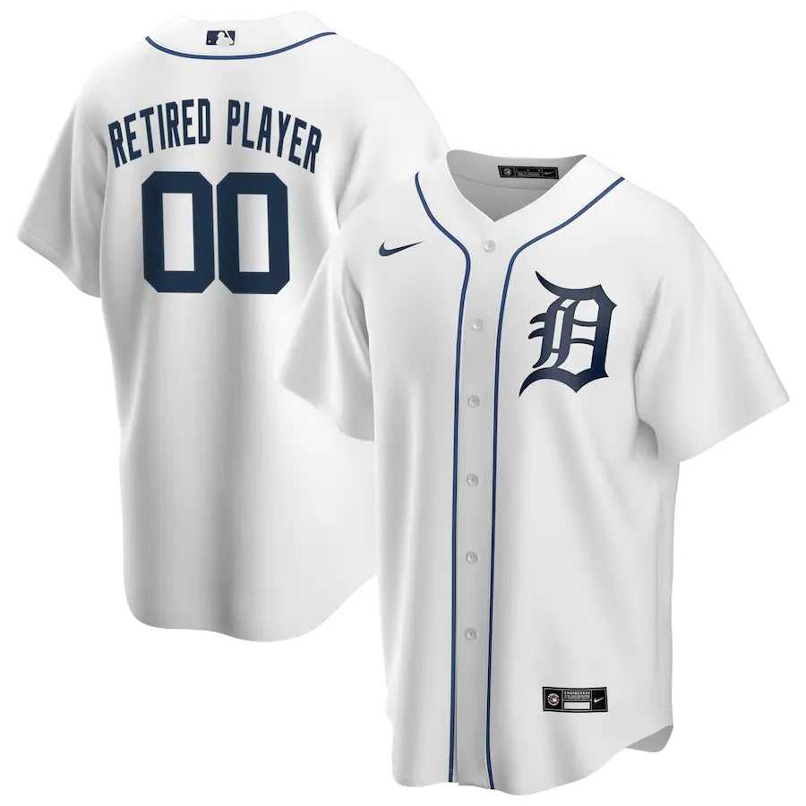 Men's Detroit Tigers Nike White Home Pick-A-Player Retired Roster Custom Replica Jersey
