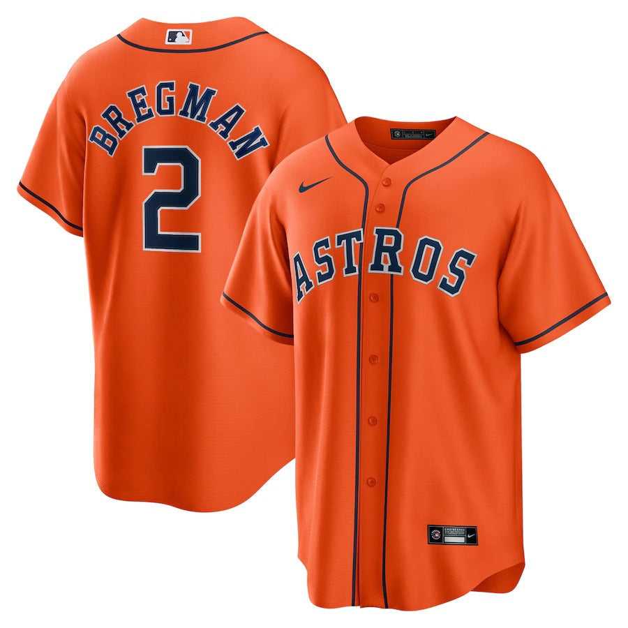 Men's Houston Astros Alex Bregman Nike Orange Alternate Replica Player Name Jersey