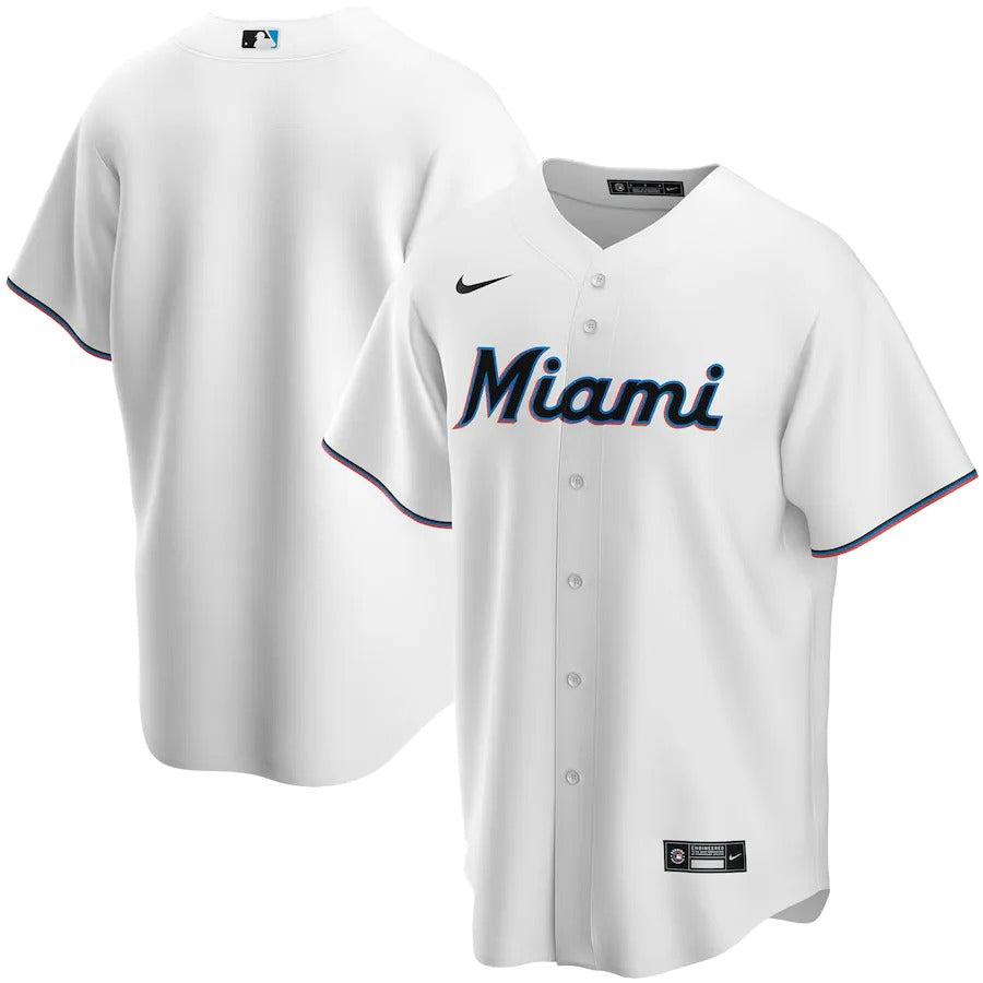 Men's Miami Marlins Nike White Home Replica Team Jersey