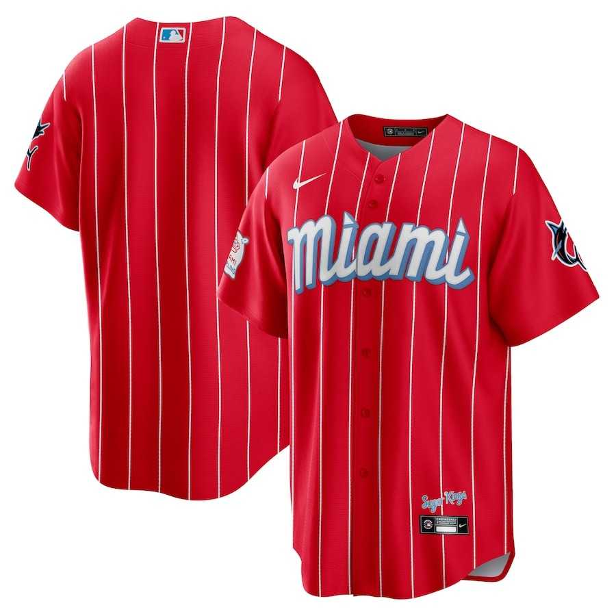 Men's Miami Marlins Nike Red 2021 City Connect Replica Jersey
