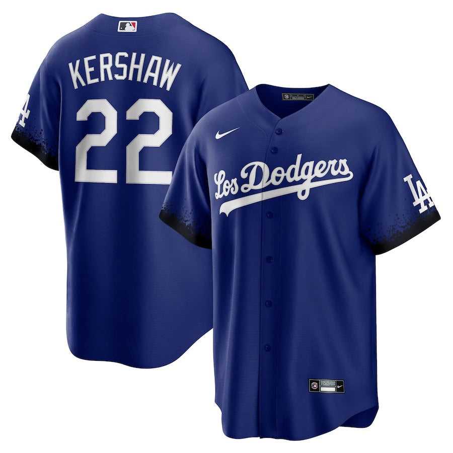 Men's Los Angeles Dodgers Clayton Kershaw Nike Royal 2021 City Connect Replica Player Jersey