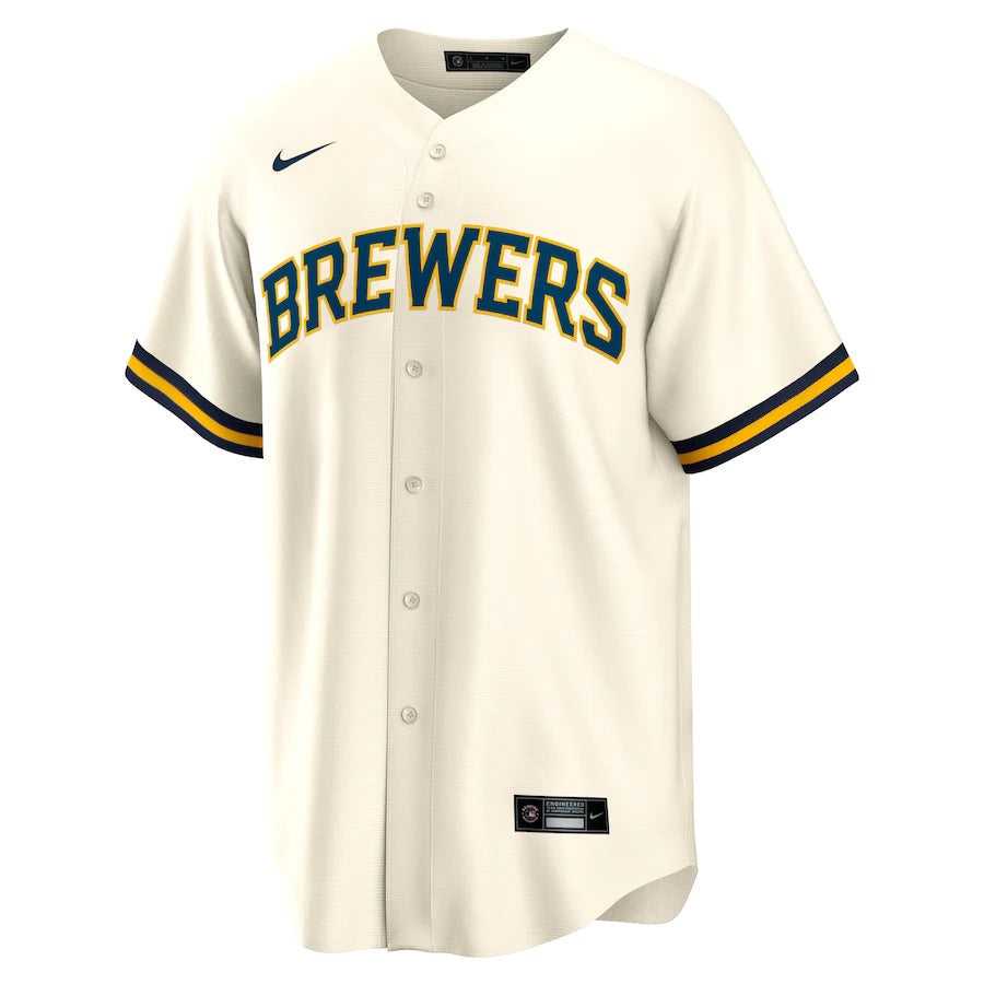 Men's Milwaukee Brewers Nike Cream Home Replica Team Jersey