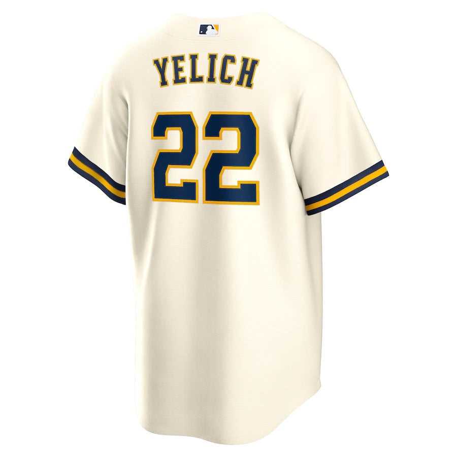 Men's Milwaukee Brewers Christian Yelich Nike Cream Alternate Replica Player Jersey