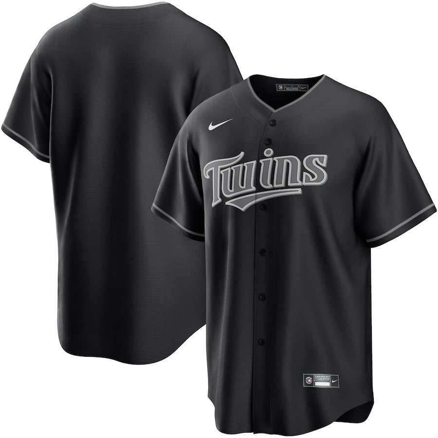 Men's Minnesota Twins Nike Black/White Official Replica Jersey