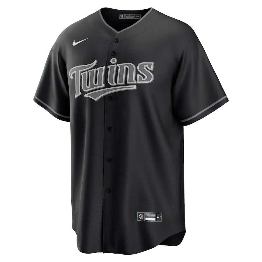 Men's Minnesota Twins Nike Black/White Official Replica Jersey